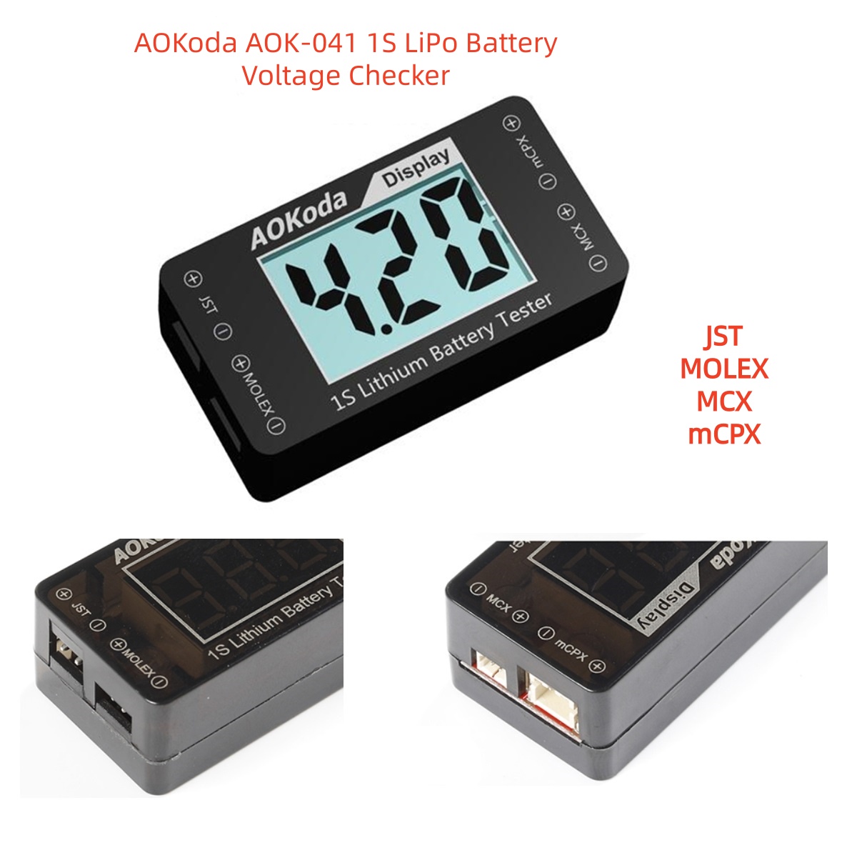 Drone Battery Voltage Checker - AOKoda AOK-041 1S LiPo Pil Voltaj