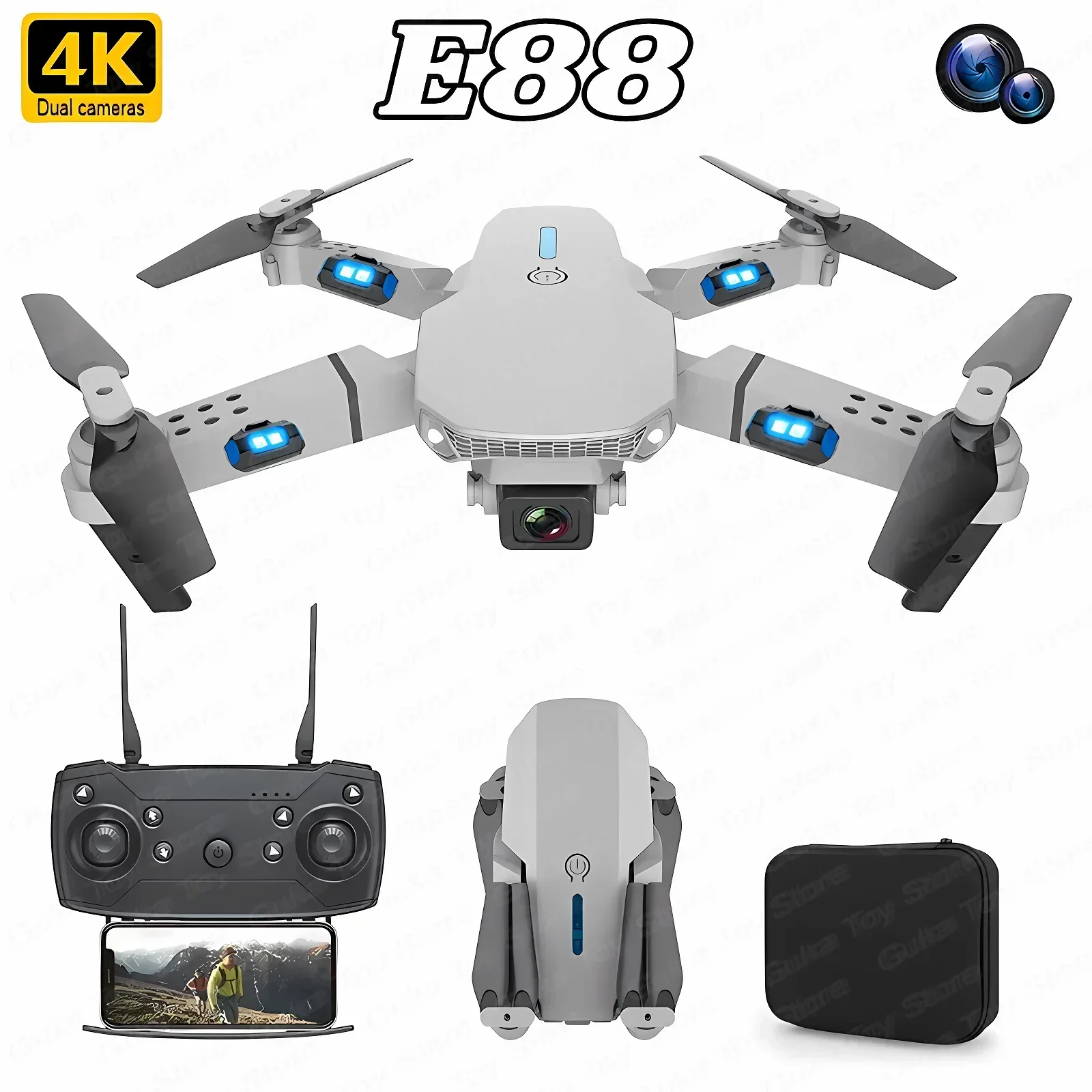 E88 Pro WIFI FPV Drone Geniş A - Drone Battery Box incelemesi ve fiyatı